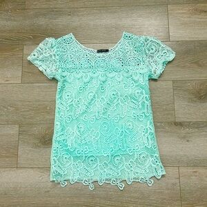 Zara Mint Green Lace Blouse
